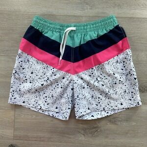 Chubbies Small Swim Trunks Speckled Stripes Mesh Liner 4" Inseam Drawstring